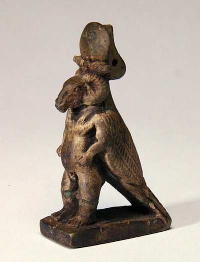 Dios compuesto con cabeza de carnero, cuerpo de enano y espalda de halcón de Egyptian Ptolemaic Period