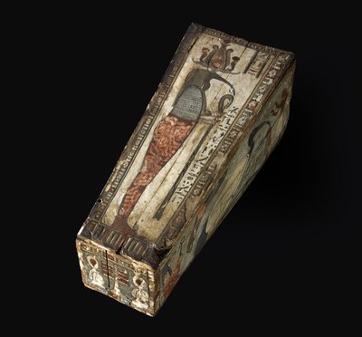 Cofre de madera pintada del Ibis Sagrado de Thoth, 305-30 a.C. de Egyptian Ptolemaic Period