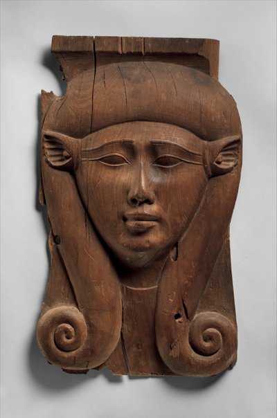 Panel de una Columna de Hathor, 380-200 a.C. (cedro) de Egyptian Ptolemaic Period