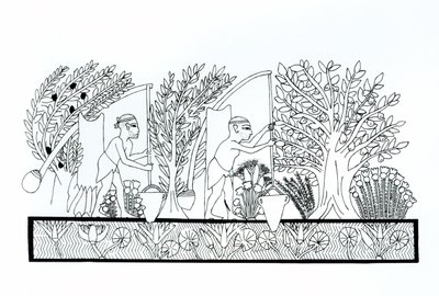 Un jardín egipcio antiguo de Egyptian School