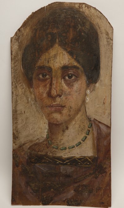 Retrato de momia, c.136-160 (pintura sobre madera) de Egyptian School