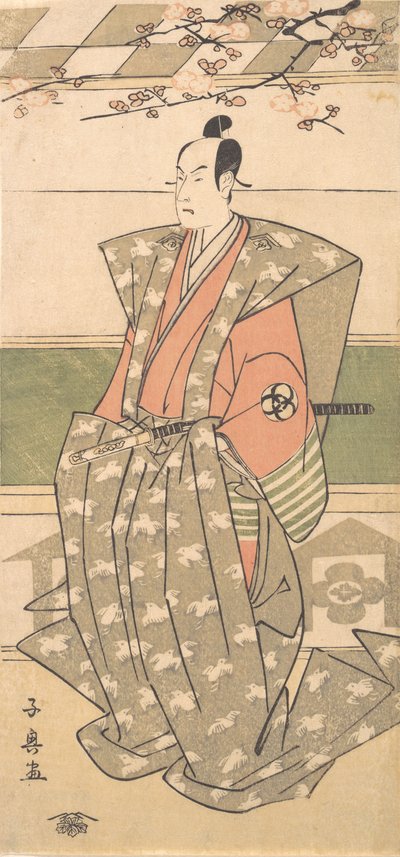 El actor Bando Mitsugoro II con ropas ceremoniales con Kamishimo de Eishōsai Chōki