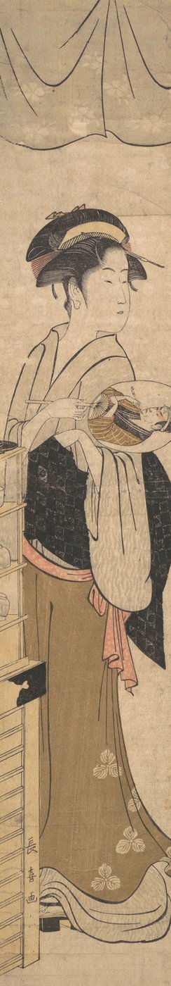 Joven dama con abanico de Eishōsai Chōki