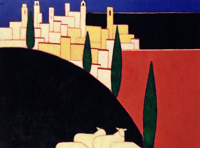 San Gimignano con Ovejas, 1999 de Eithne Contemporary Artist Donne