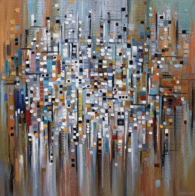Ciudad abstracta y vibrante de Ekaterina Ermilkina