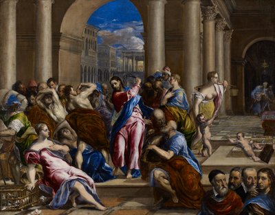 Cristo Expulsando a los Cambistas del Templo, c.1570 de El Greco