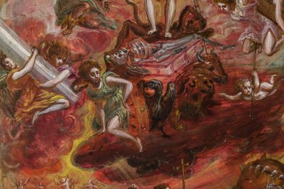 Altar portátil: panel central que representa una alegoría del Caballero Cristiano, detalle de 2384586 (temple grassa sobre tabla) de El Greco
