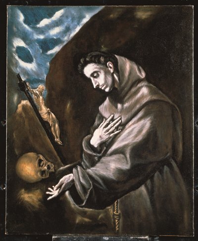 San Francisco en meditación (óleo sobre lienzo) de El (1541-1614) Greco