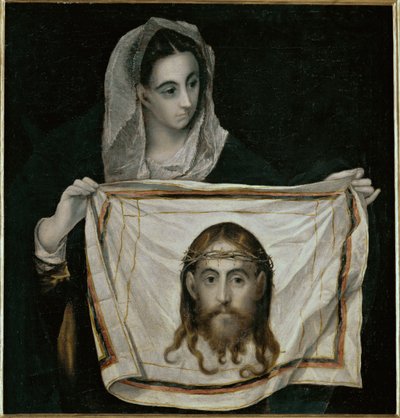 Santa Verónica con el sudario (pintura sobre lienzo) de El (1541-1614) Greco
