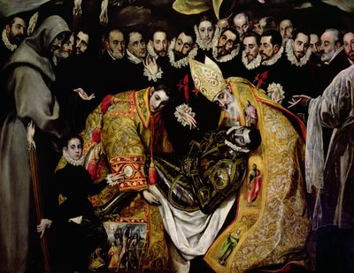 El entierro del Conde de Orgaz, de una leyenda de 1323 (detalle) de El Greco