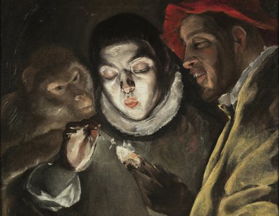 La fable - Peinture de Dominicos Theotokopoulos dit Le Greco (1541-1614), huile sur toile (50,5x63,6 cm), vers 1580 - (The Fable, oil on canvas by El Greco) - Museo del Prado, Madrid (Espagne) de El Greco