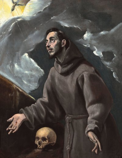 San Francisco recibiendo los estigmas, de El Greco, Dominico (1541-1614). Óleo sobre lienzo de El Greco