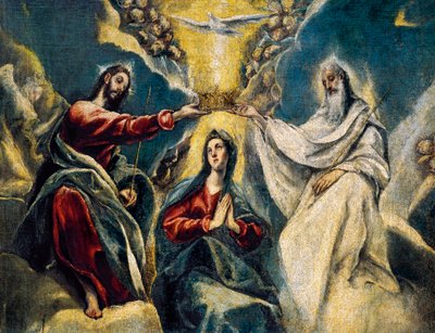 La Coronación de la Virgen, detalle de El Greco