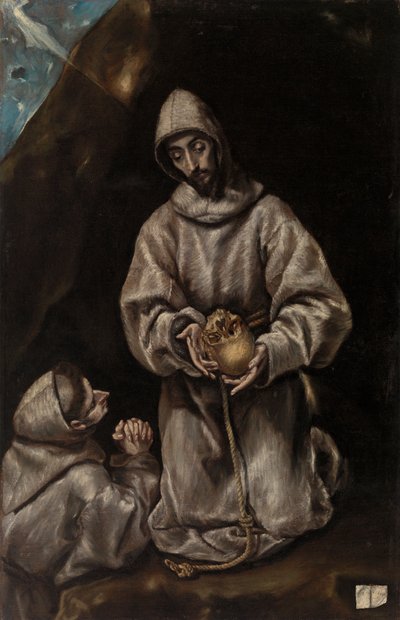 San Francisco y el hermano León meditando sobre la muerte de El Greco (Domenikos Theotokopoulos)