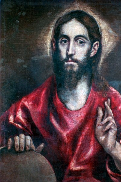 Cristo Bendiciendo El Salvador del Mundo, siglo XVII de El Greco