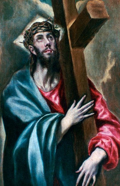 Cristo abrazando la cruz, 1600-1610 de El Greco