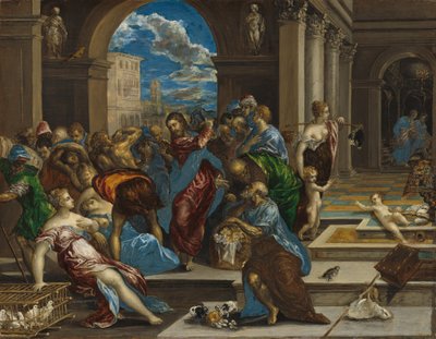Cristo limpiando el templo, probablemente antes de 1570 de El Greco