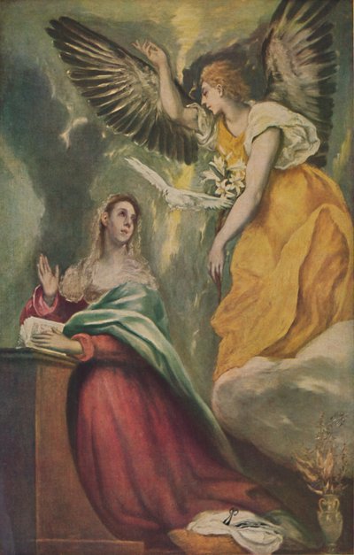 Mariae Verkundigung, La Anunciación, c1595 - 1600, 1938 de El Greco