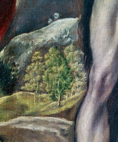 San Juan Evangelista y San Juan Bautista (detalle del paisaje) de El Greco