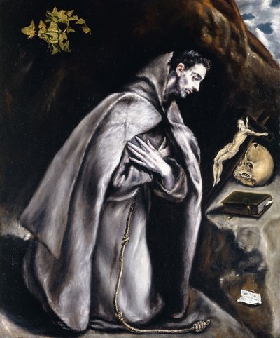 San Francisco arrodillado en meditación de El Greco