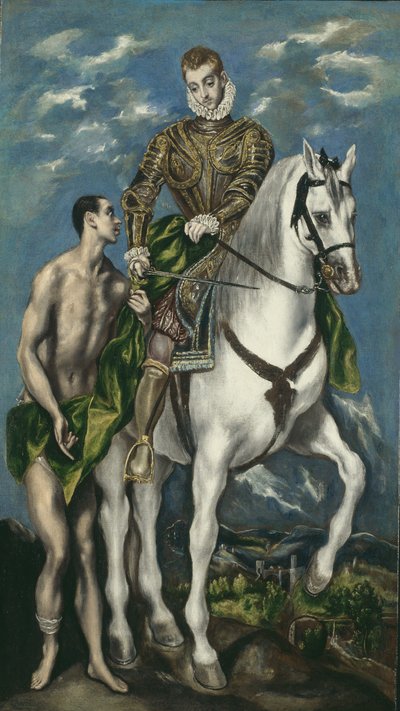 San Martín y el mendigo, 1597-1600 de El Greco