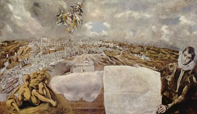 Español:  Toledo View and Plan of Toledo View and Plan of Toledo de El Greco