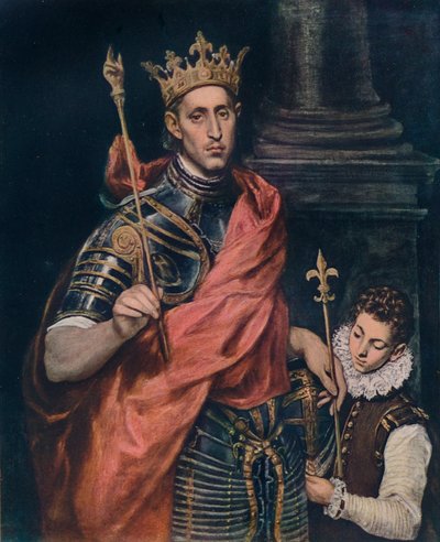 San Luis Rey de Francia con un paje, c. 1590 de El Greco