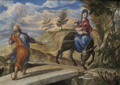 La huida a Egipto, c. 1570 de El Greco