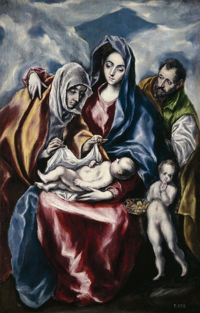 La Sagrada Familia con Santa Ana y Juan el Bautista niño, ca. 1600 de El Greco