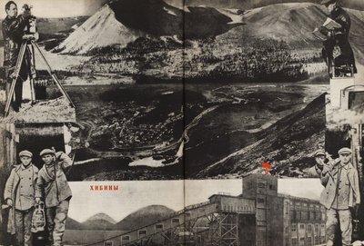 Khibiny. Ilustración de La URSS construye el socialismo de Eliezer Markowich Lissitzky