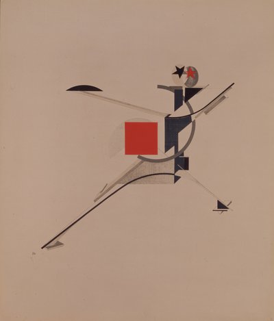 El Nuevo. Figurilla para la ópera Victoria sobre el sol de A. Kruchenykh, 1920-1921 de Eliezer Markowich Lissitzky