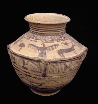 Recipiente que representa un ave de presa con alas abiertas y otros animales, cerámica de Fasa, c.2000 a.C. de Elamite