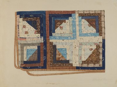 Colcha de Cabaña de Troncos de Elbert S. Mowery