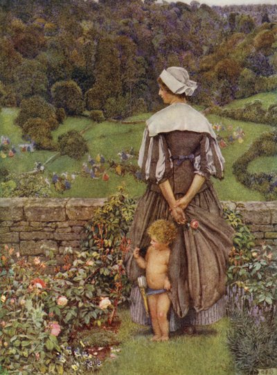 Un grito después de Cupido (litografía en color) de Eleanor Fortescue Brickdale