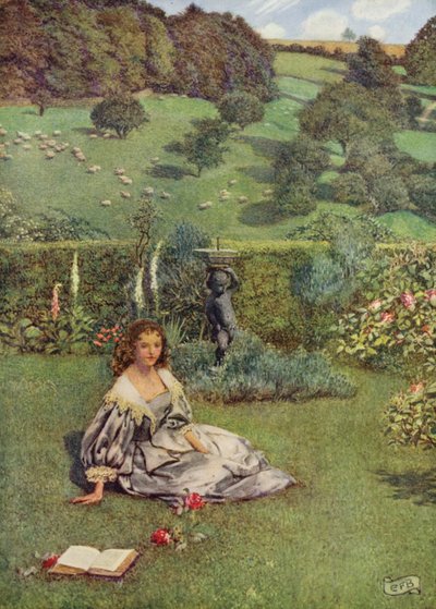 Una rosa tan bella como nunca vio el Norte Creció en un pequeño jardín sola (litografía en color) de Eleanor Fortescue Brickdale