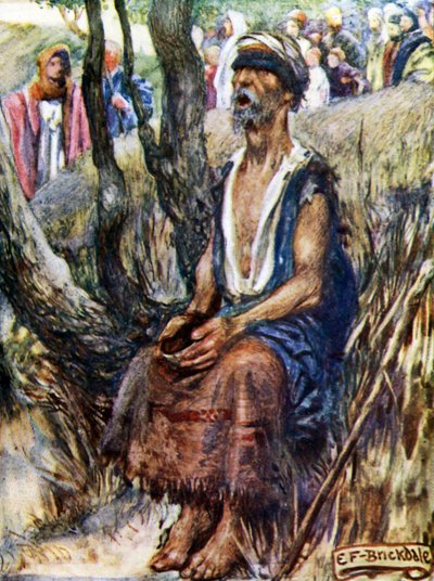 Bartimeo ciego (litografía en color) de Eleanor Fortescue Brickdale