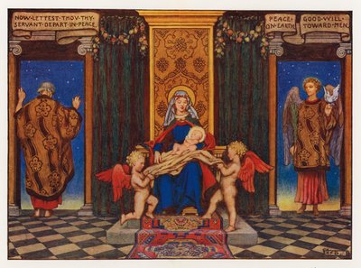 Villancicos: Paz en la Tierra (litografía en color) de Eleanor Fortescue Brickdale