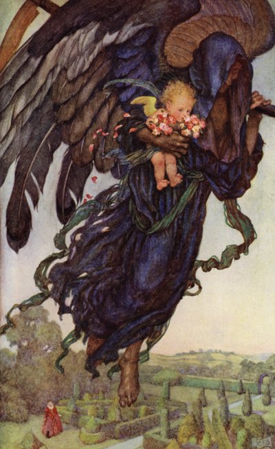 Recoged los capullos de rosa mientras podáis, Old Time is still a-flying (litografía en color) de Eleanor Fortescue Brickdale