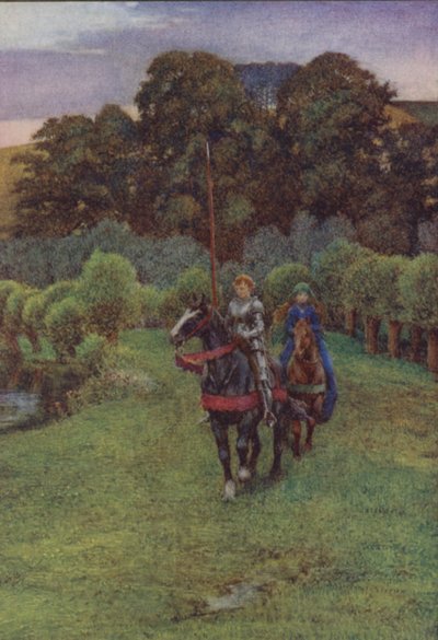 Ilustración de Idilios del Rey de Alfred Lord Tennyson (litografía en color) de Eleanor Fortescue Brickdale