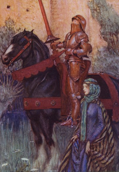 Ilustración de Idilios del Rey de Alfred Lord Tennyson (litografía en color) de Eleanor Fortescue Brickdale