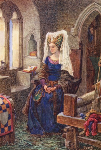 Ilustración para The Gathering of Brother Hilarius de Michael Fairless (litografía en color) de Eleanor Fortescue Brickdale