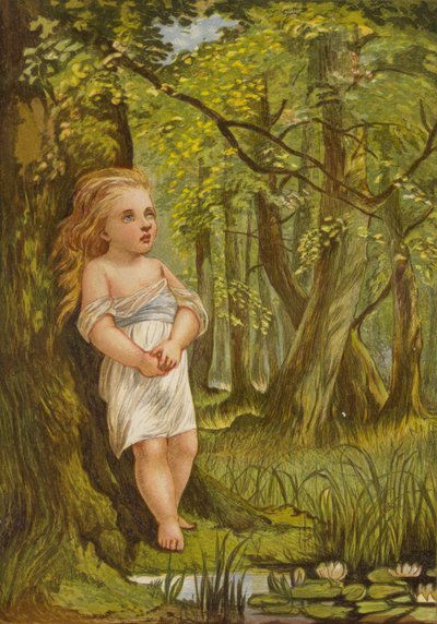 Durante mucho tiempo sus pensamientos vacilaron (litografía en color) de Eleanor Fortescue Brickdale