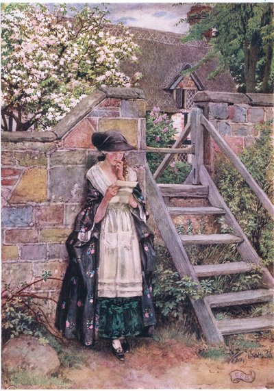 Olivia: "Lo que Olivia sentía realmente me inquietaba, en la lucha entre la prudencia y la pasión su vivacidad la abandonaba". (litho) de Eleanor Fortescue Brickdale
