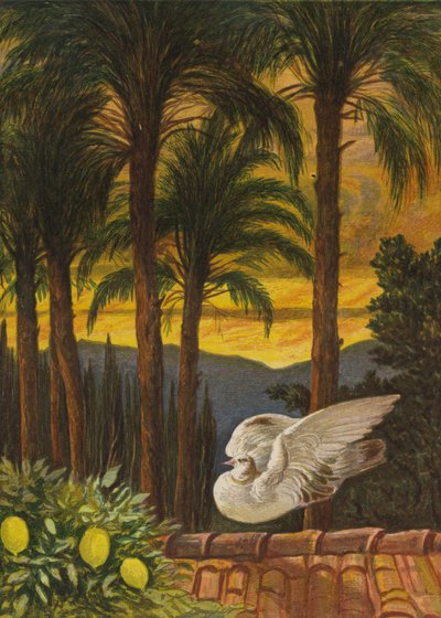 El jardín de las palmeras antiguas (litografía en color) de Eleanor Fortescue Brickdale