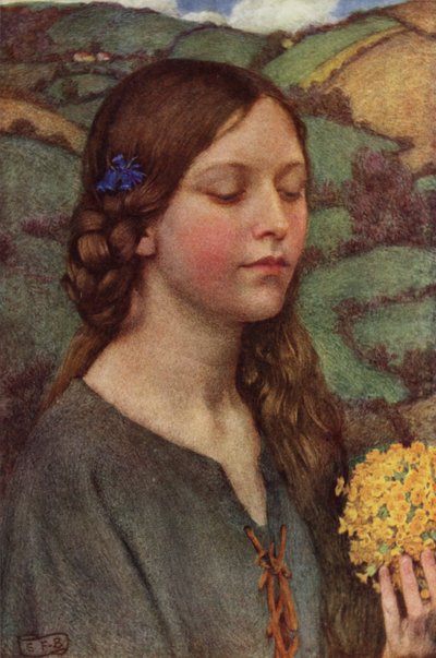 ¿Quién es Silvia? ¿Qué es ella, que todos nuestros zagales la elogian? (litografía en color) de Eleanor Fortescue Brickdale