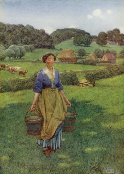 Cuyo moreno tiene más gracia que cualquier cara pintada que conozca Hyde Park puede mostrar (litografía en color) de Eleanor Fortescue Brickdale