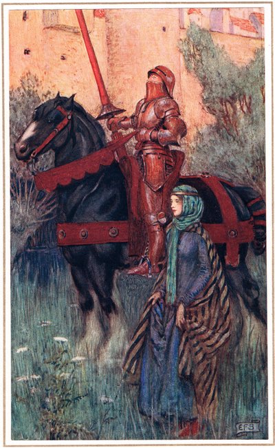 Las armas oxidadas de Yniol estaban en su persona principesca..., ilustración de "Idilios del Rey" de Alfred Tennyson (1809-92), publicado por Hodder & Stoughton de Eleanor Fortescue Brickdale