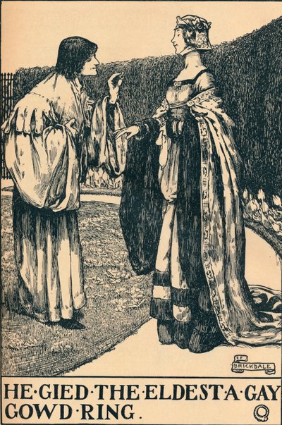 Ilustración de Las dos hermanas de Binnorie, c. 1900 de Eleanor Fortescue Brickdale