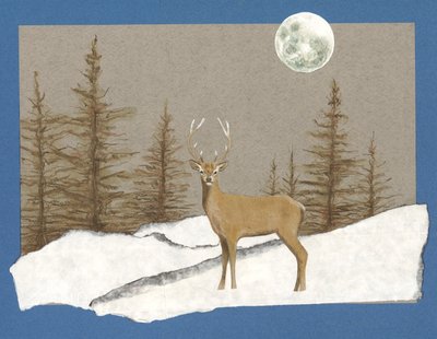 Encuentro nocturno, 2012 (acuarela sobre papel y collage) de Eleanor Grafton