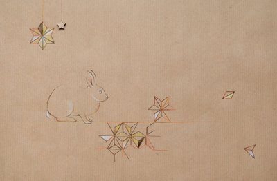Scatter, 2014 (lápiz y técnica mixta sobre papel) de Eleanor Grafton
